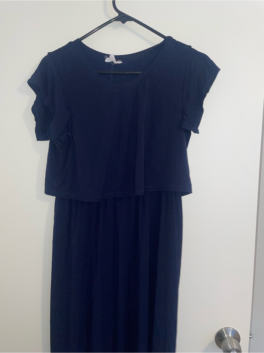 Ingrid & Isabel Navy Layered Short-Sleeve Maxi Dress